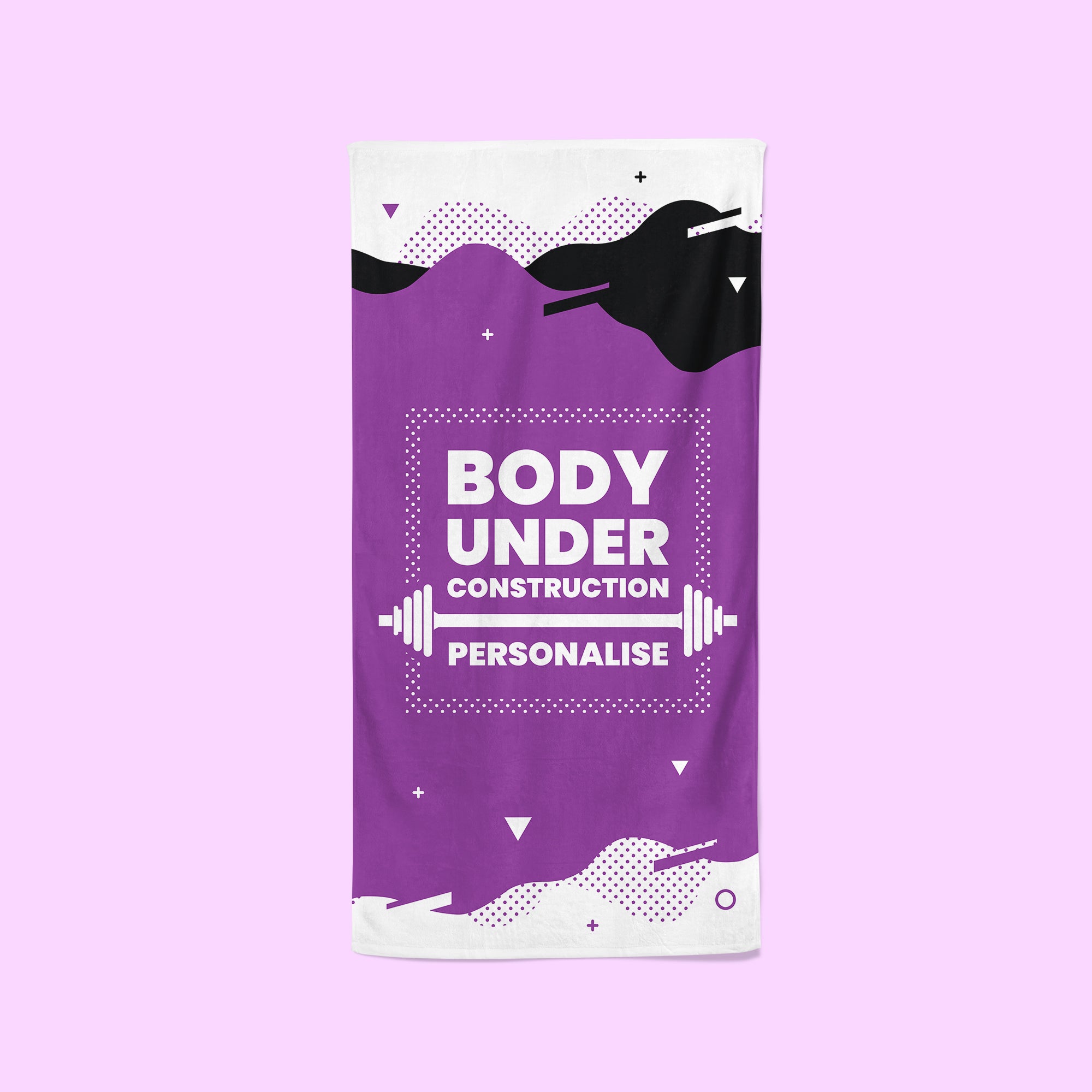 Personalised Purple Gym Towel - Body Under Construction