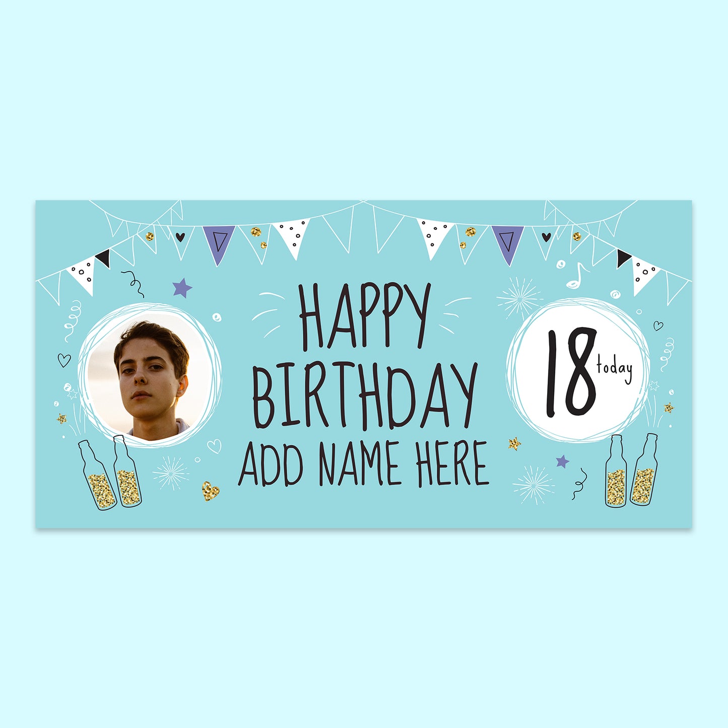 Happy 18th Birthday Banner 150cm x 75cm (Blue)