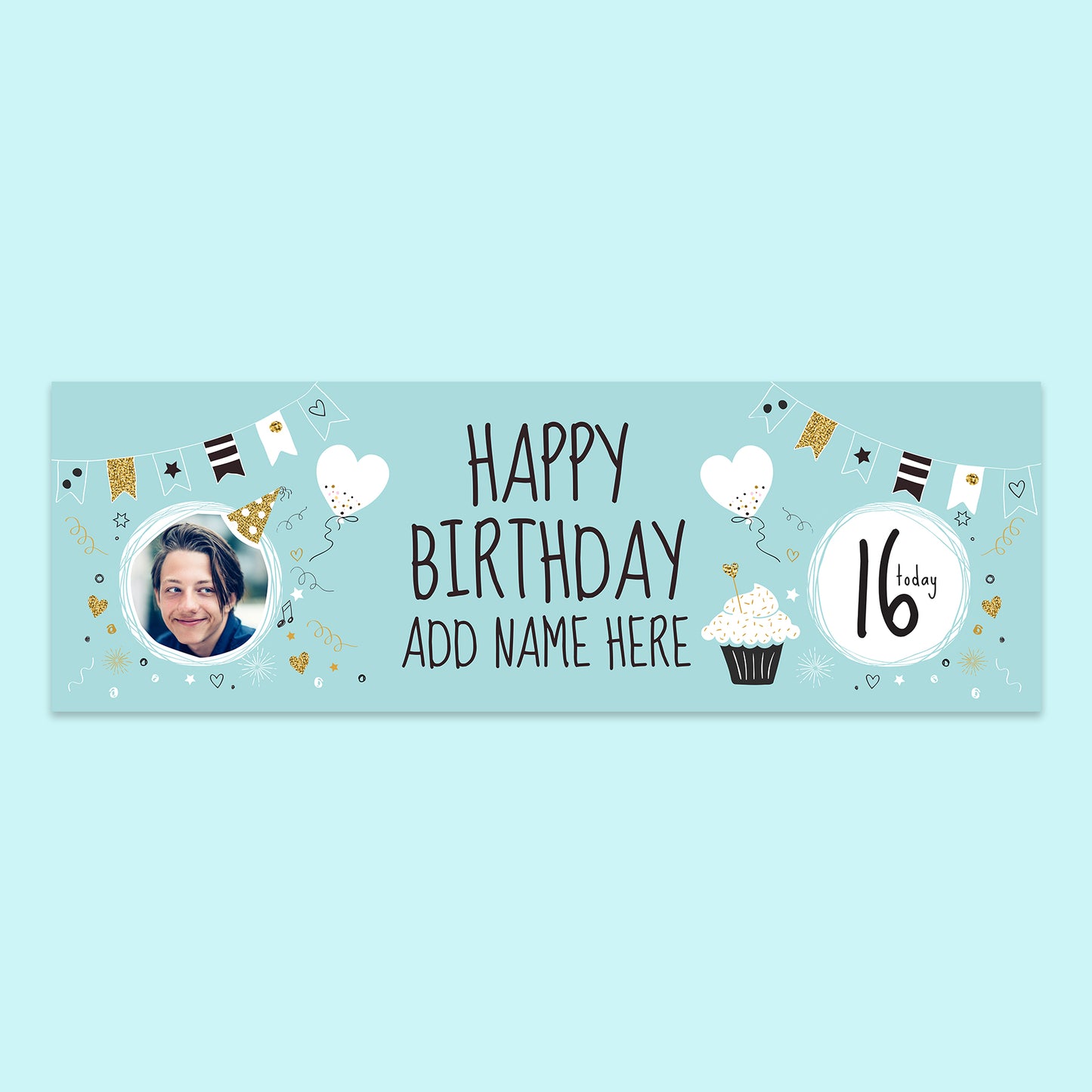 Happy 16th Birthday Banner 140cm x 45cm (Blue)