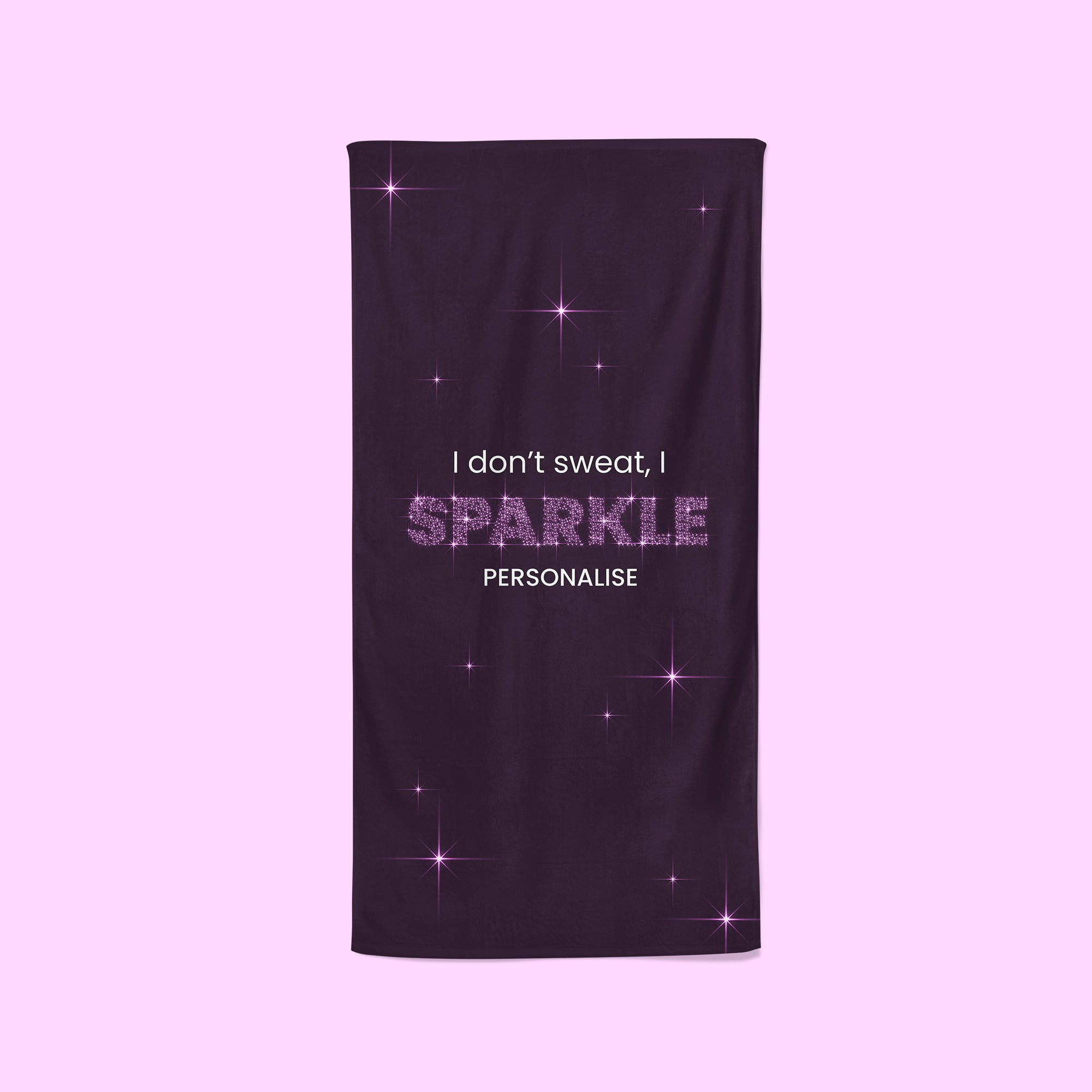 Personalised Purple Gym Towel - I Dont Sweat, I Sparkle
