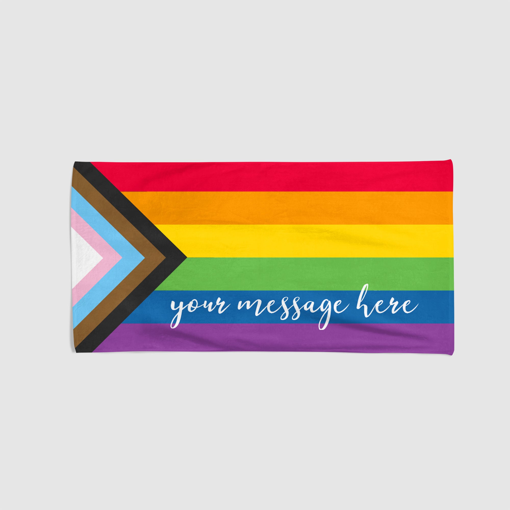 Large Pride Towel Pride Flag - Personalise with Message