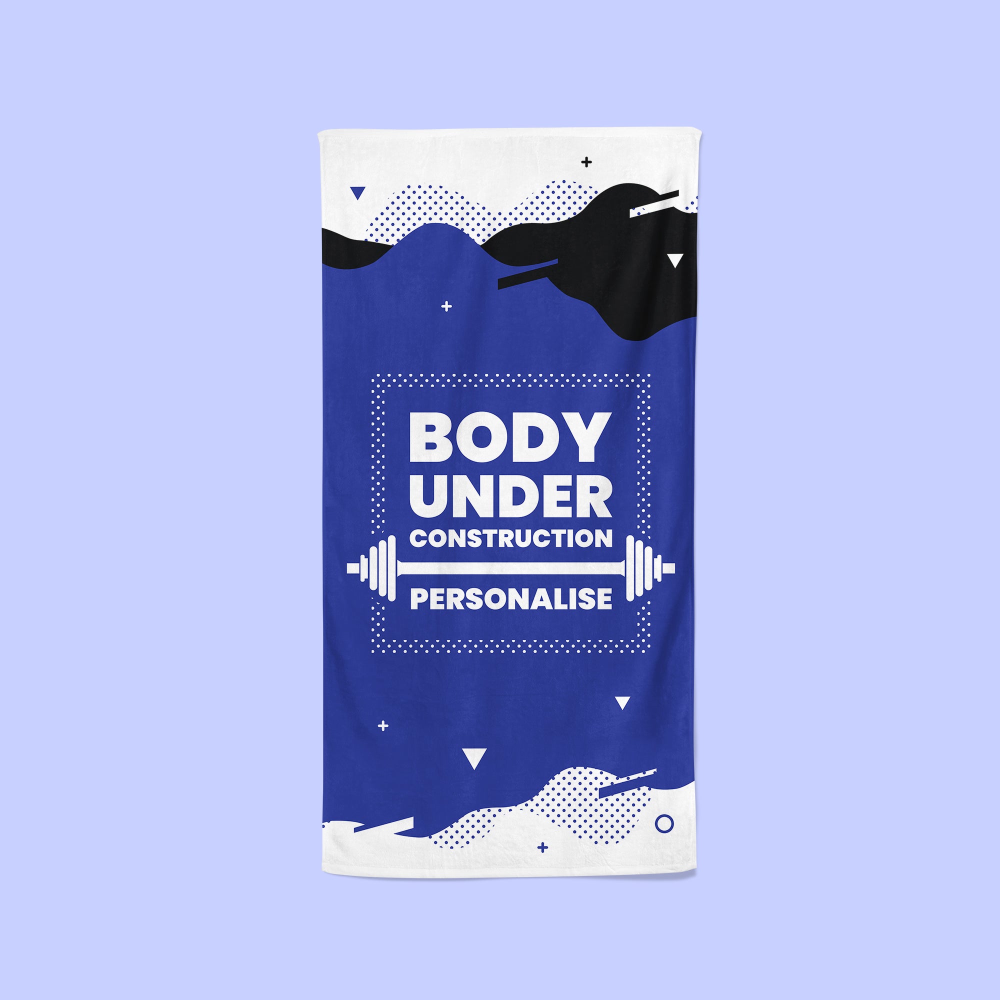 Personalised Dark Blue Gym Towel - Body Under Construction