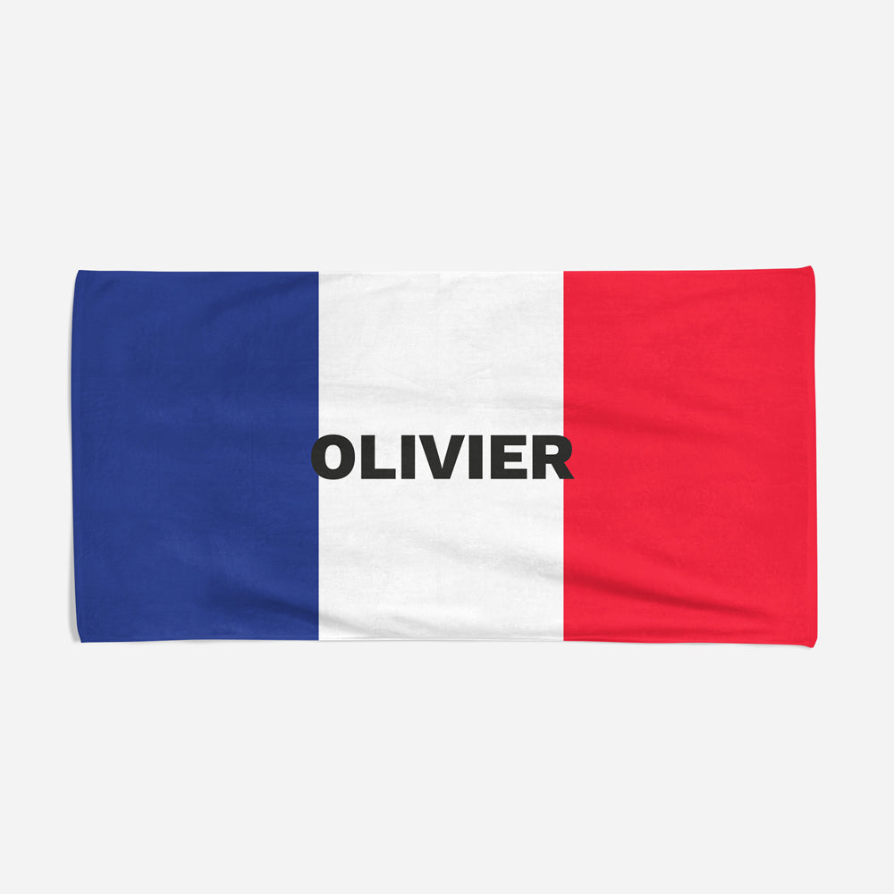 Personalised French Medium Beach Towel