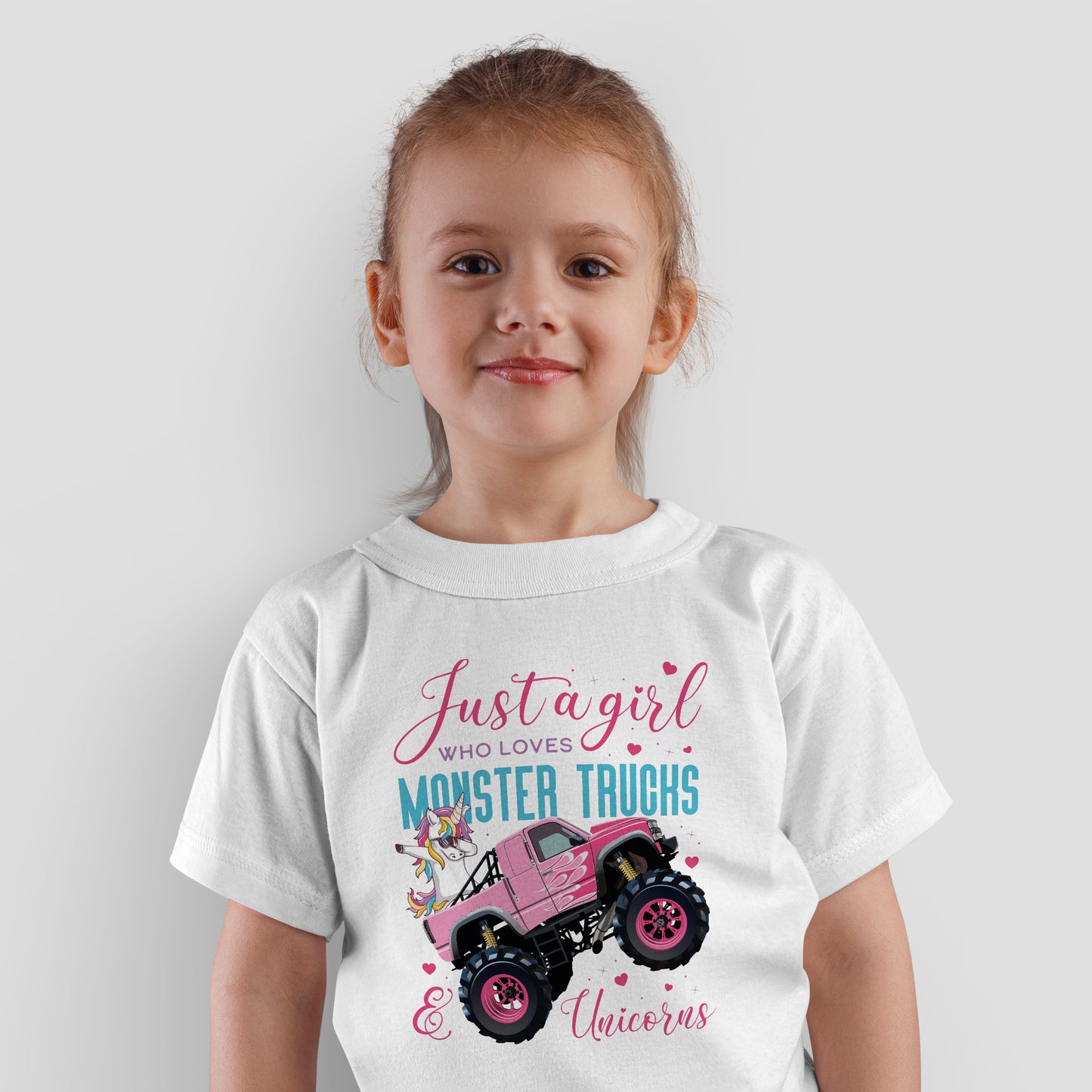 Just A Girl Who Loves Monster Trucks - Kids T-Shirt