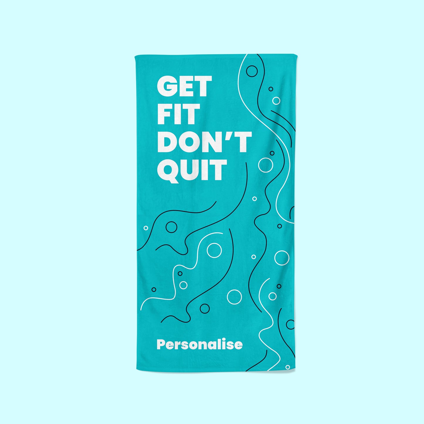 Personalised Blue Gym Towel - Get Fit Dont Quit!