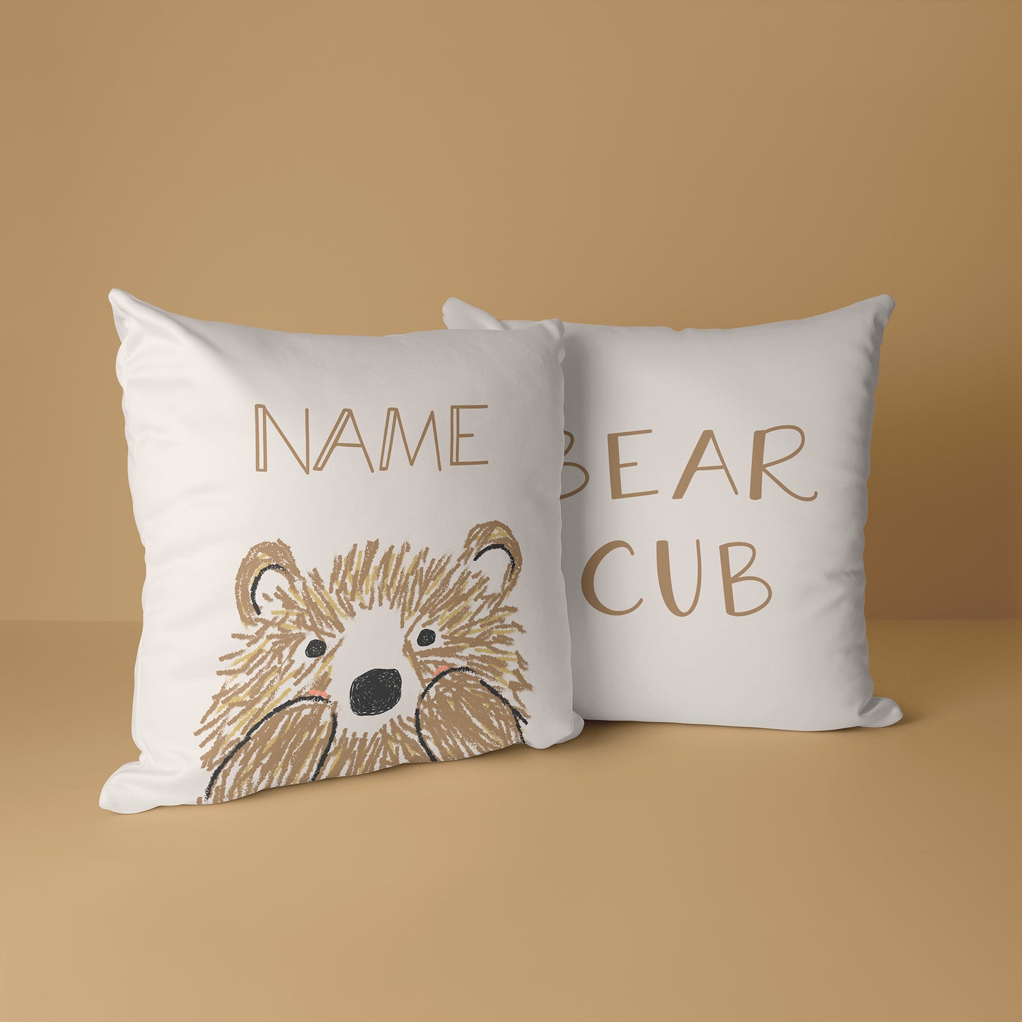 Personalised Childrens Cushion - Bear Cub