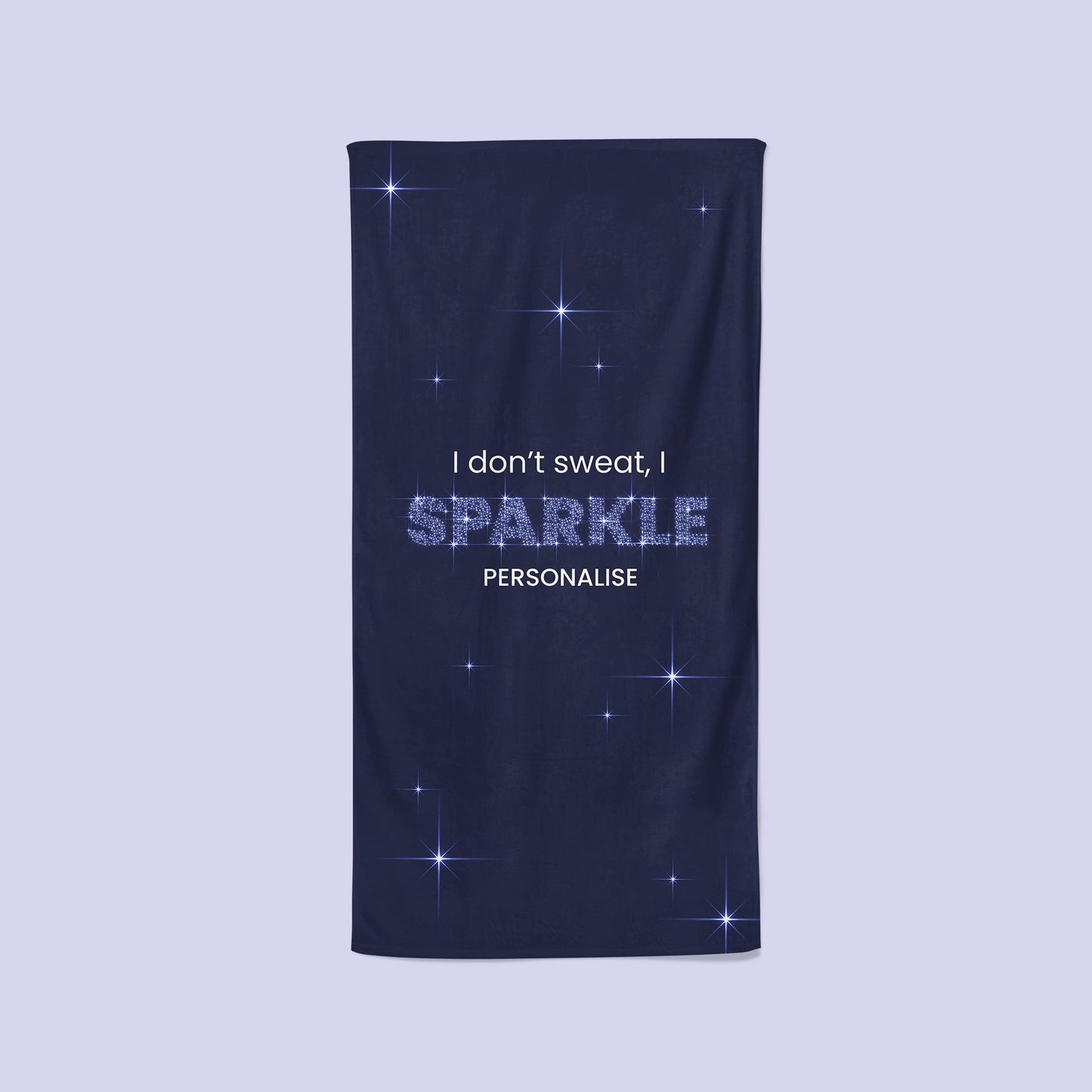 Personalised Navy Gym Towel - I Dont Sweat, I Sparkle
