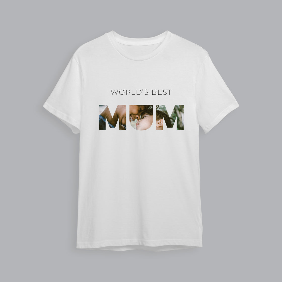 Photo Upload T-Shirt Worlds Best Mum (White)