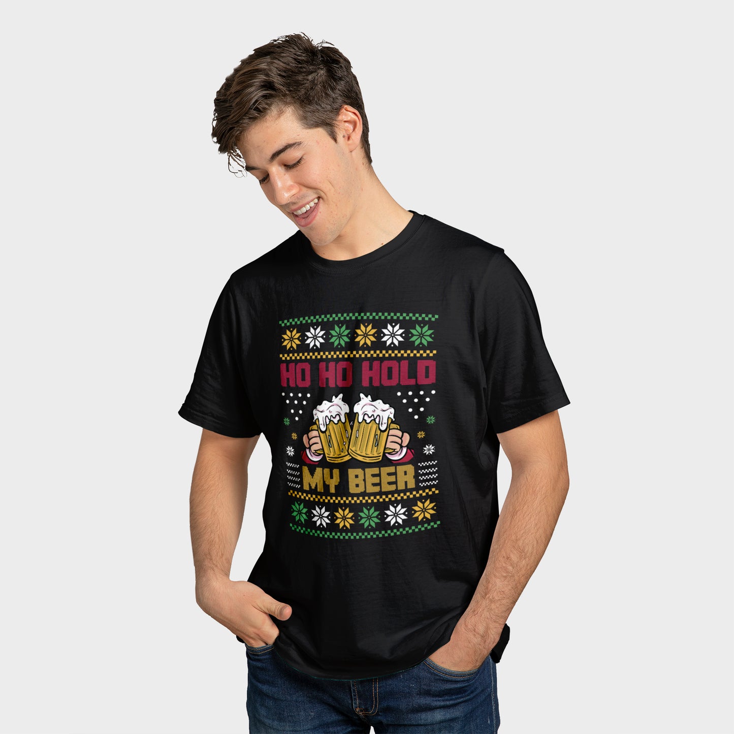 'Ho Ho Hold My Beer' T-Shirt - Custom Gifts