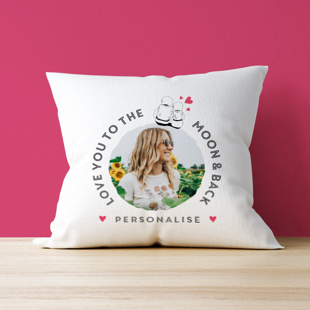 Photo Upload Cushion - Moon and Back