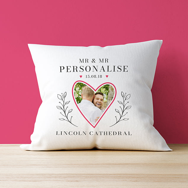 Photo Upload Cushion - Mr and Mr Location