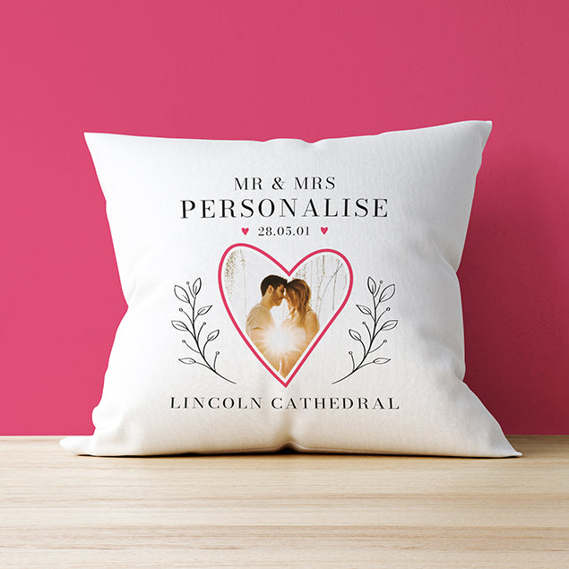 Photo Upload Cushion - Mr and Mrs Location