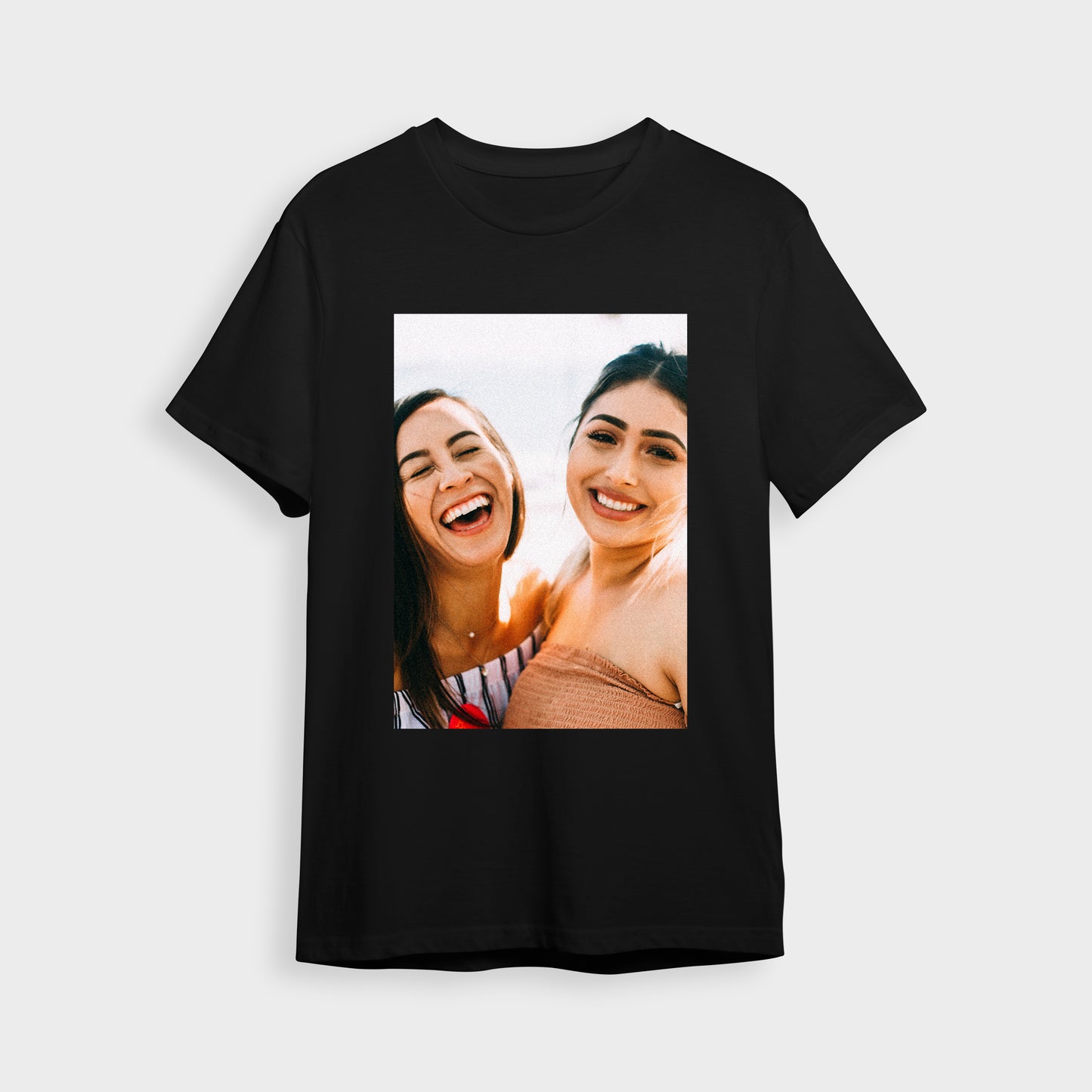 Black Single Photo Upload T-shirt