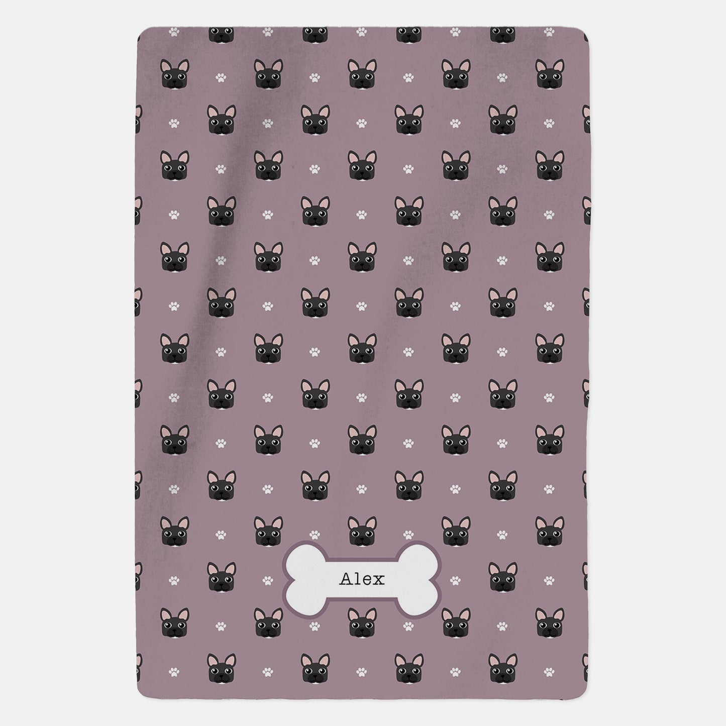 Personalised Black French Bulldog Blanket - Pattern - Custom Gifts