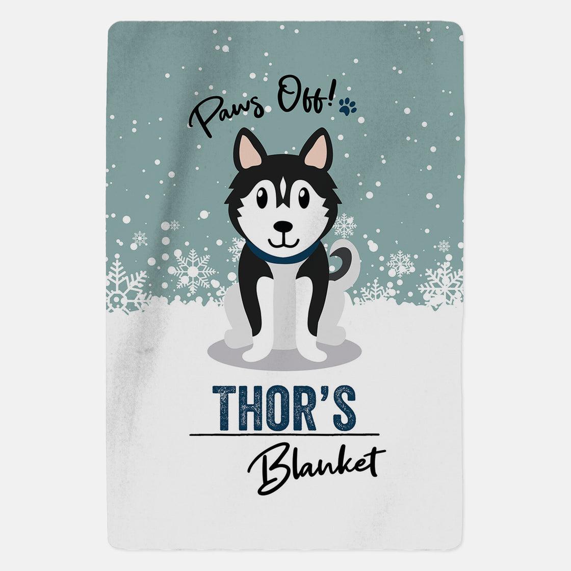 Personalised Black Husky Blanket - Paws Off - Custom Gifts 