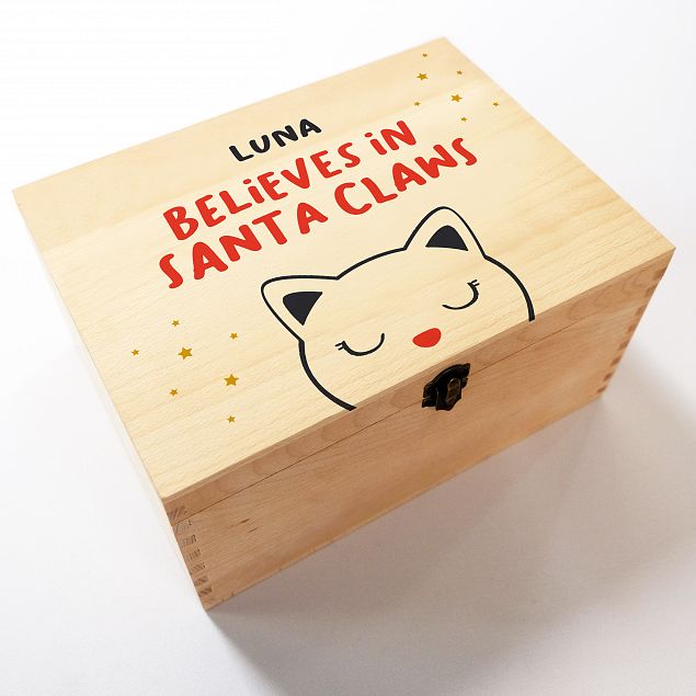 Personalised Cat Christmas Eve Box - Santa Claws - Custom Gifts 