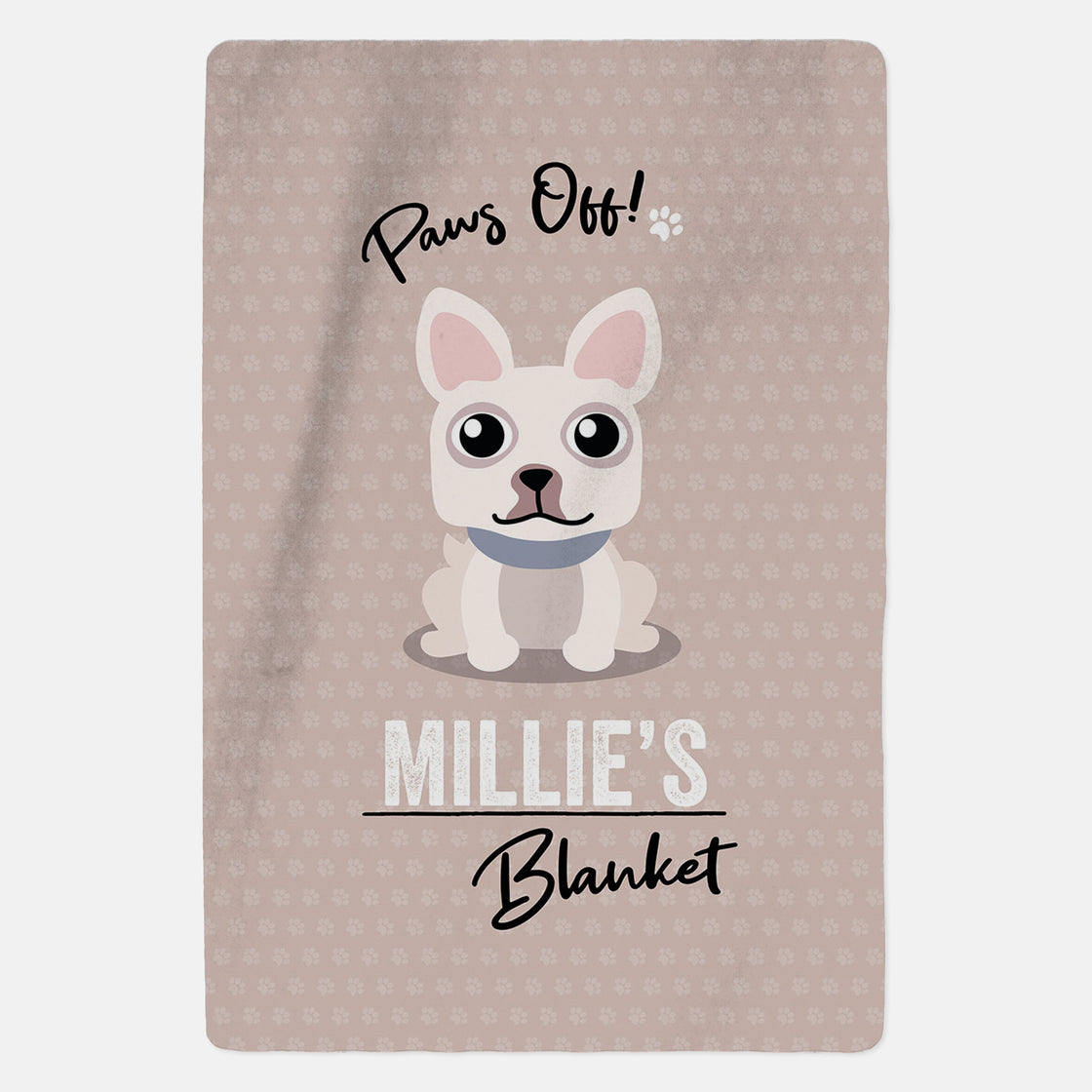 Personalised White French Bulldog Blanket - Paws Off - Custom Gifts 
