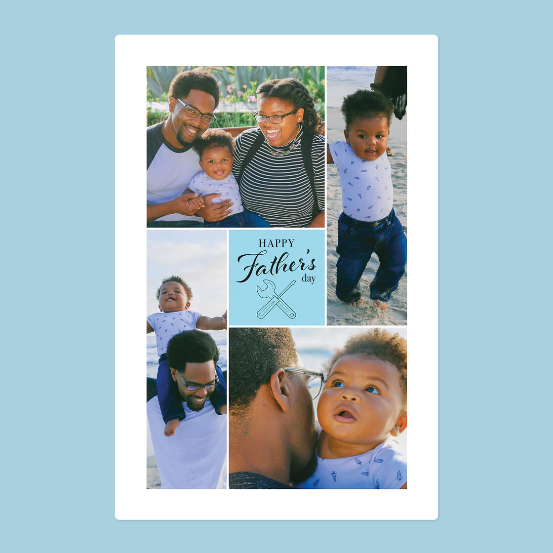 Four Photo Blanket - Happy First Fathers Day - Custom Gifts 