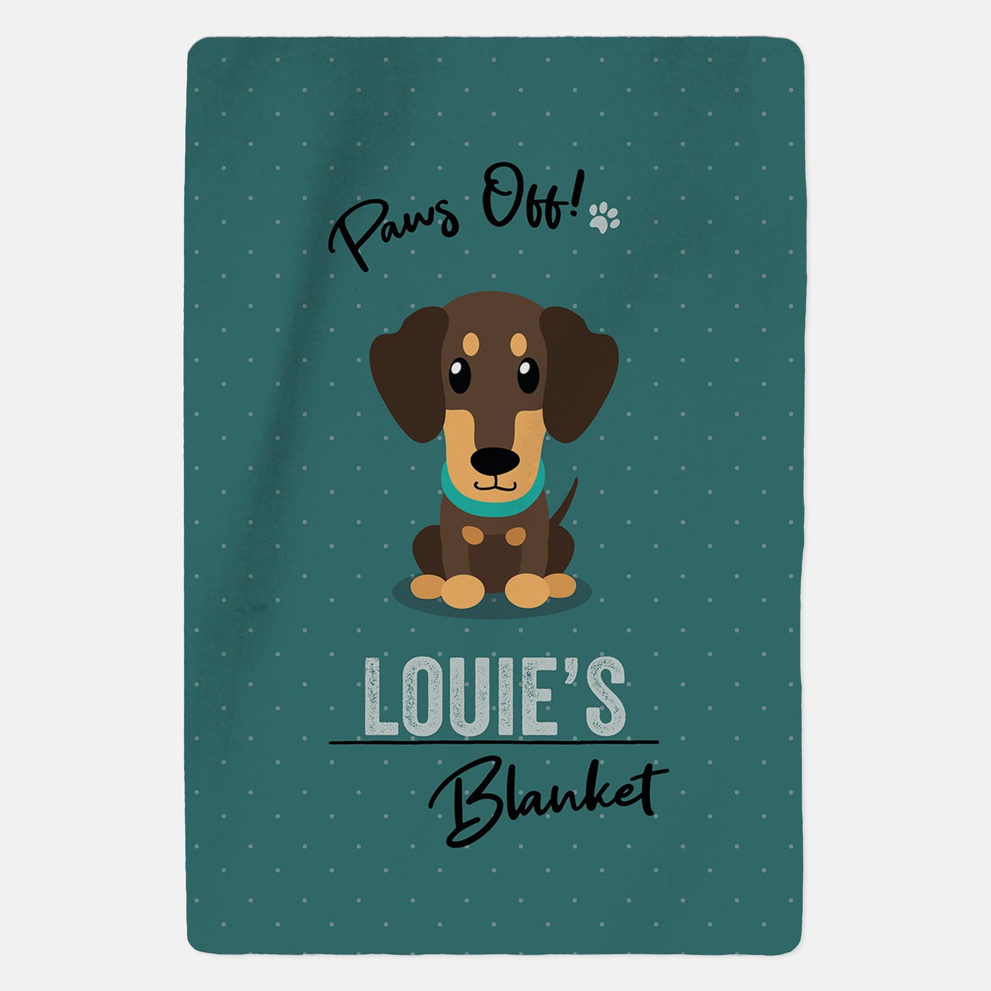 Personalised Brown Dachshund Blanket - Paws Off - Custom Gifts