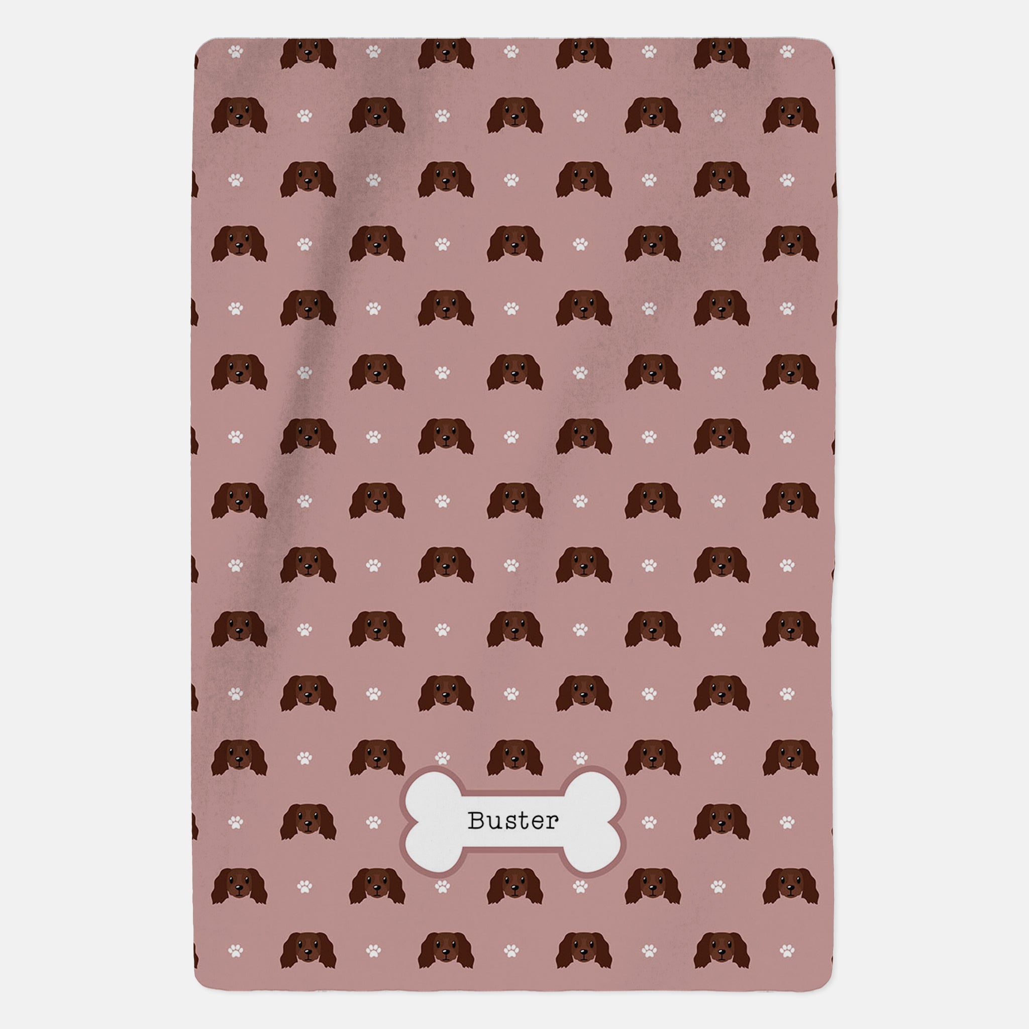 Personalised Chocolate Cocker Spaniel Blanket - Pattern