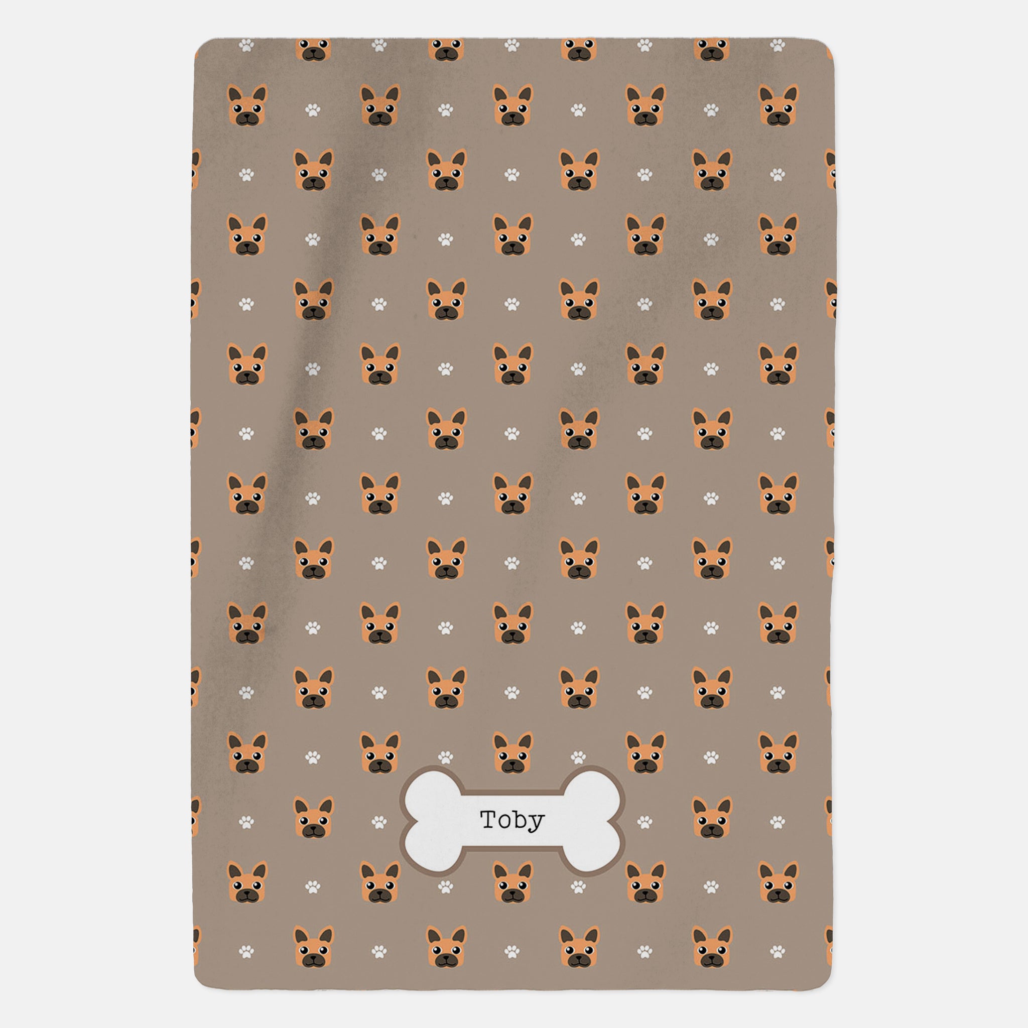 Personalised Brown French Bulldog Blanket - Pattern