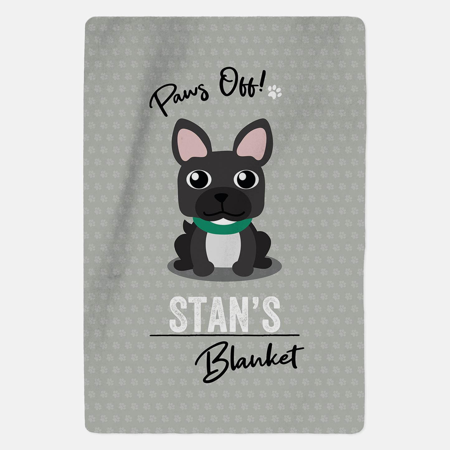 Personalised Black French Bulldog Blanket - Paws Off - Custom Gifts