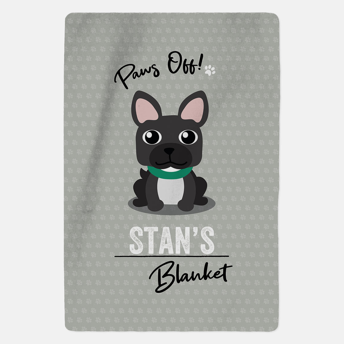 Personalised Black French Bulldog Blanket - Paws Off - Custom Gifts 