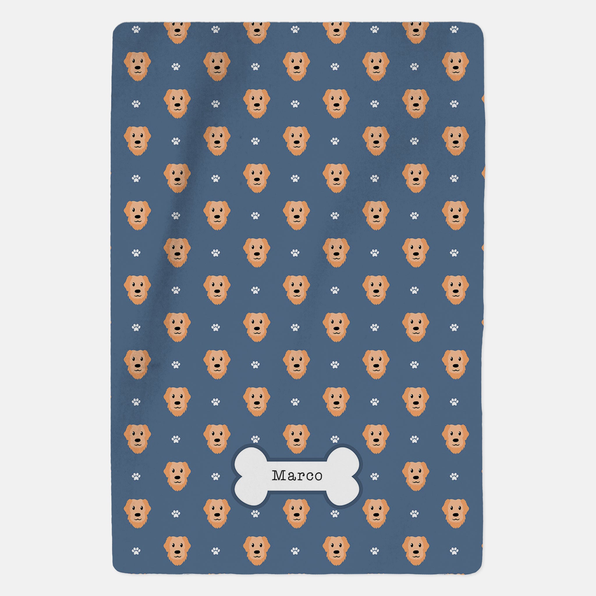 Personalised Golden Retriever Blanket - Pattern