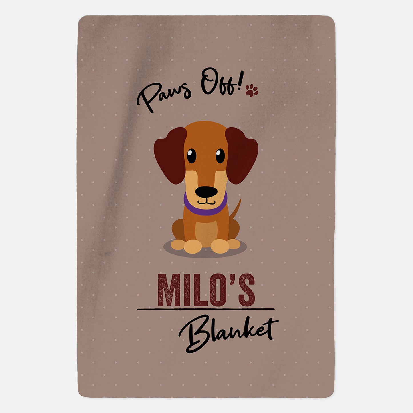 Personalised Caramel Dachshund Blanket - Paws Off - Custom Gifts