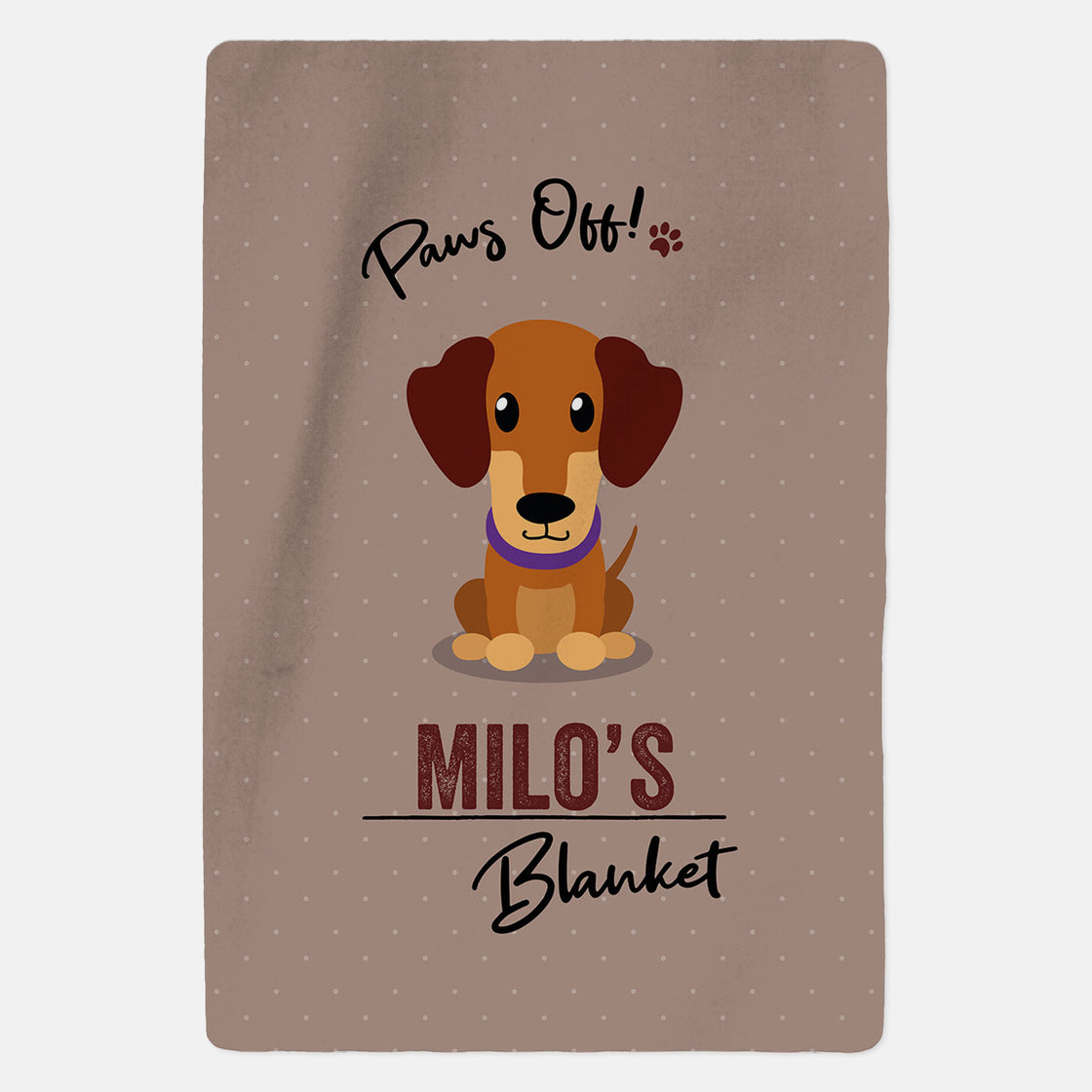 Personalised Caramel Dachshund Blanket - Paws Off - Custom Gifts 