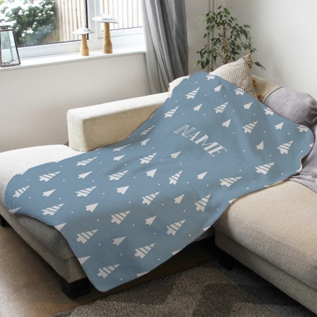 Fleece Blanket - Christmas Tree Pattern - Custom Gifts 