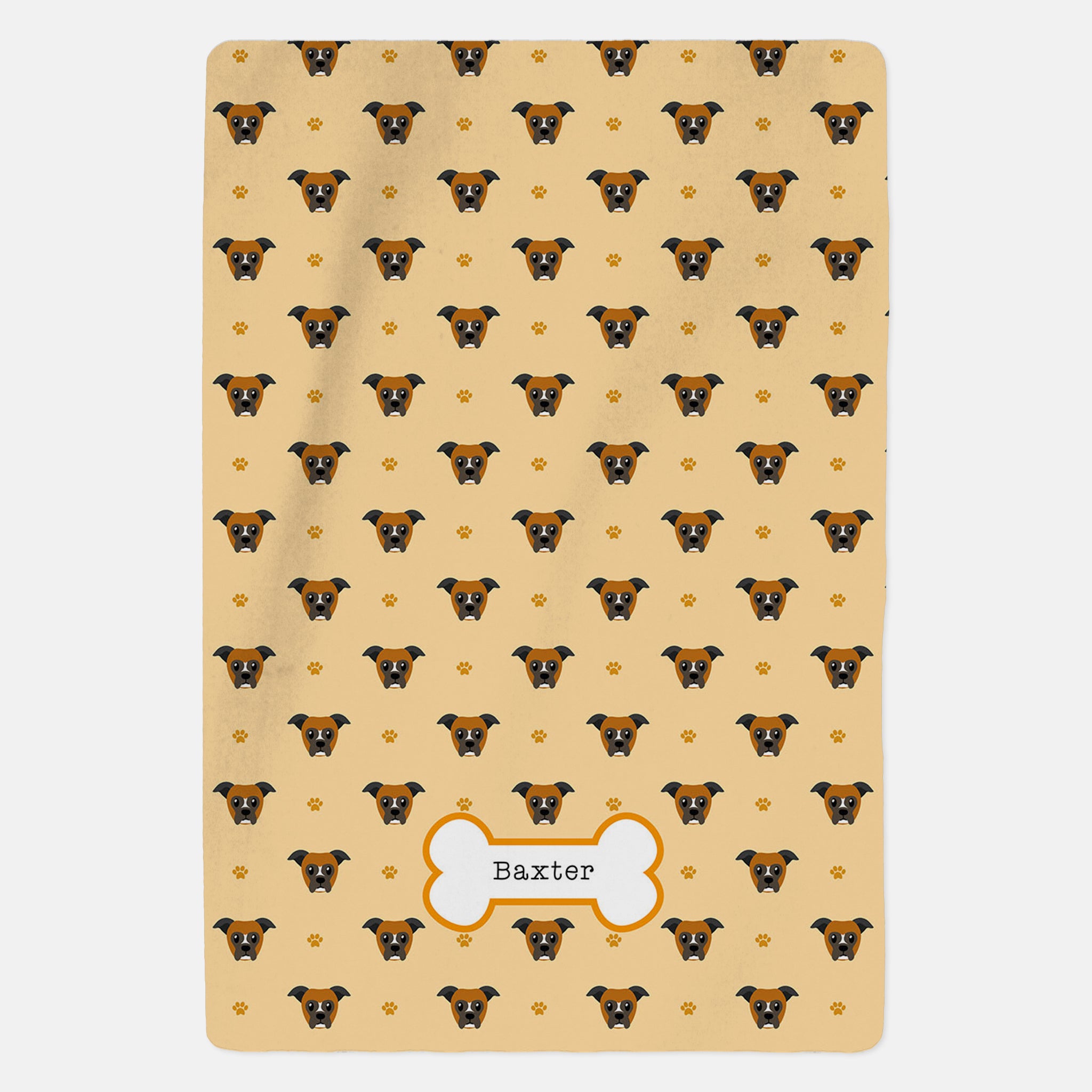 Personalised Boxer Dog Blanket - Pattern