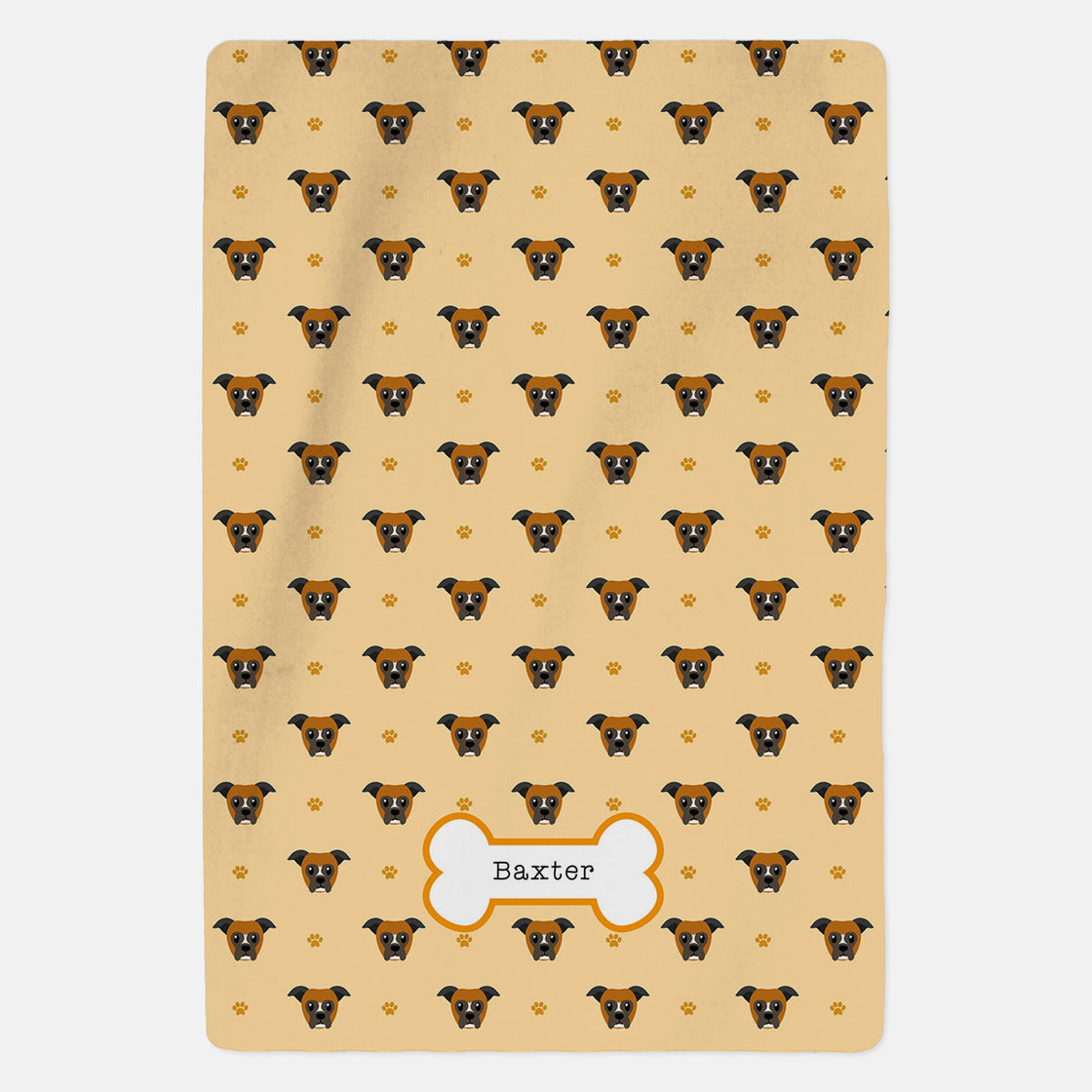 Personalised Boxer Dog Blanket - Pattern - Custom Gifts 