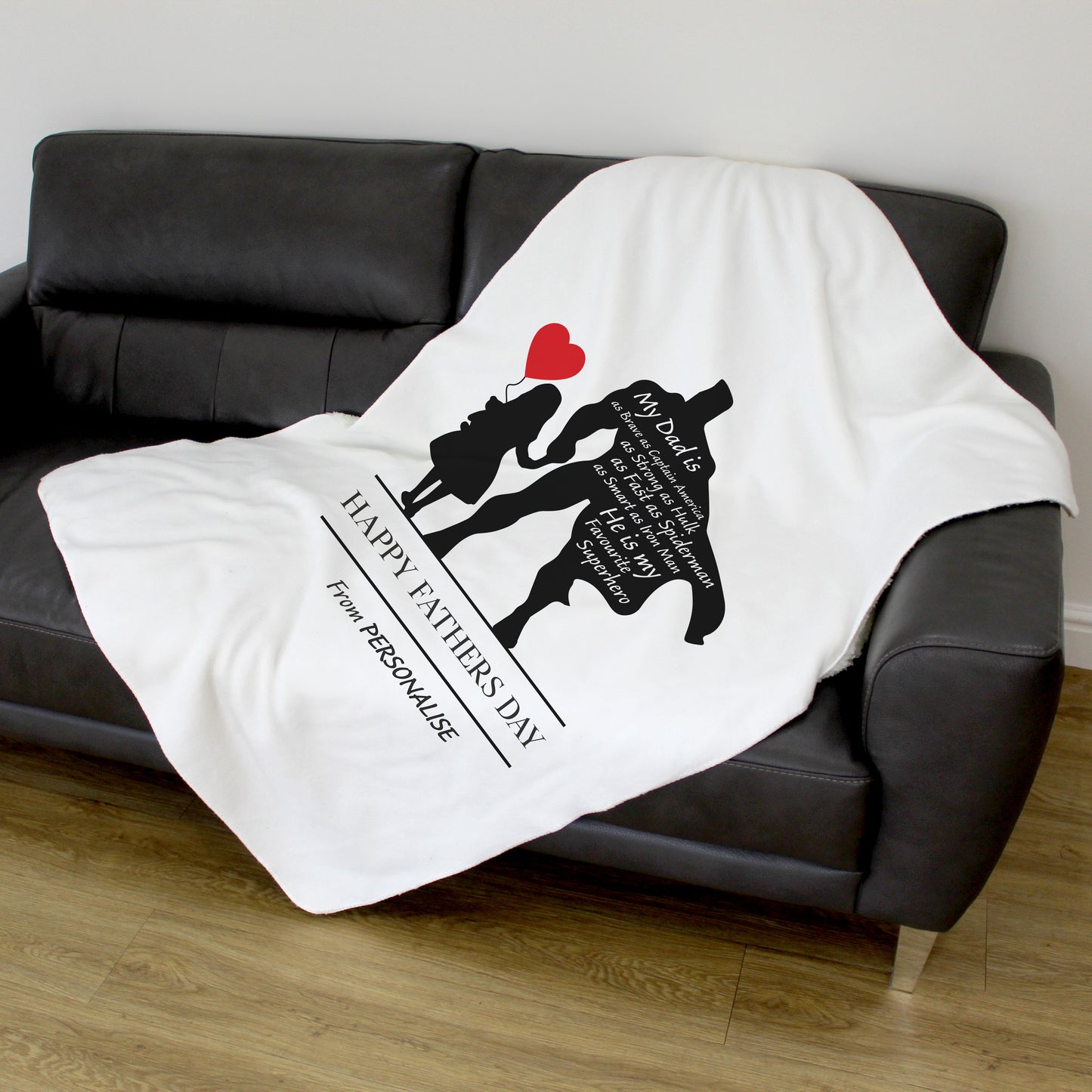 Personalised Fleece Blanket - My Favourite Superhero - Custom Gifts