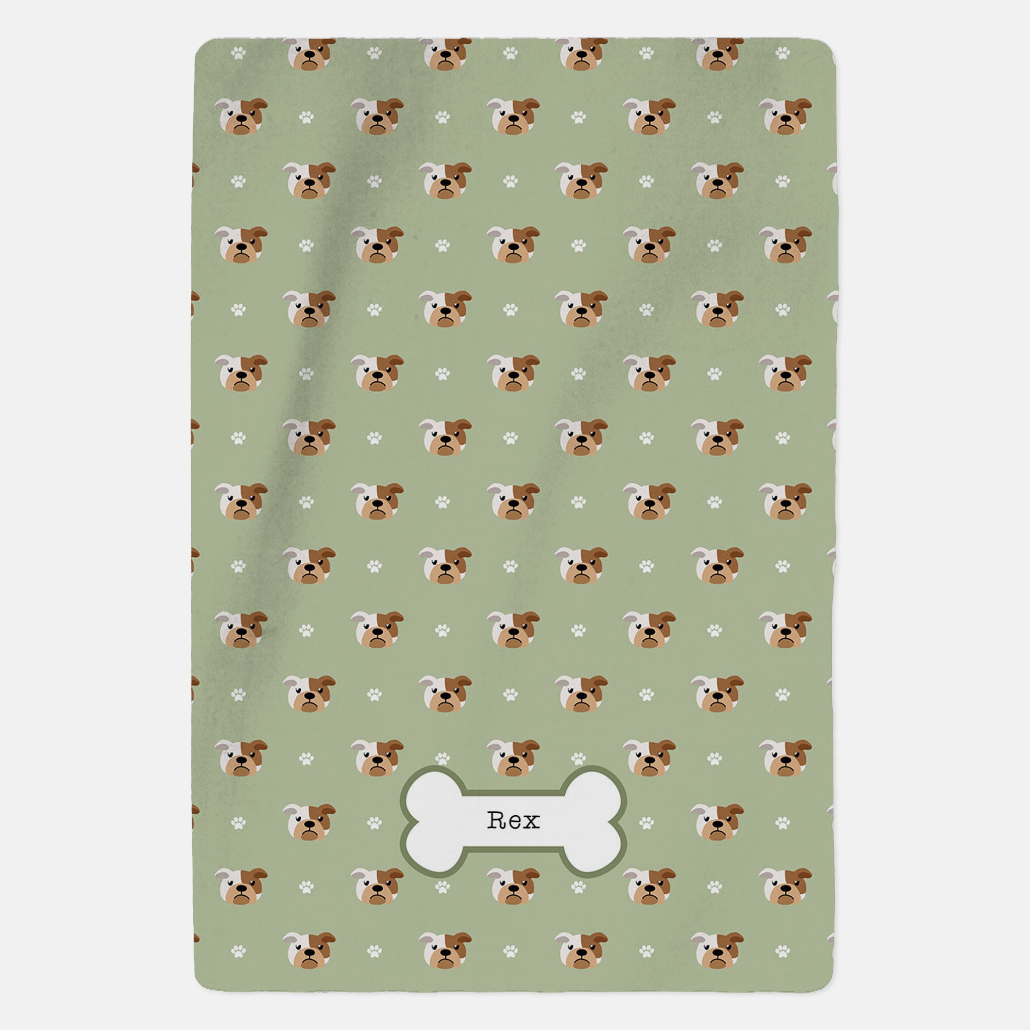 Personalised Bulldog Blanket - Pattern