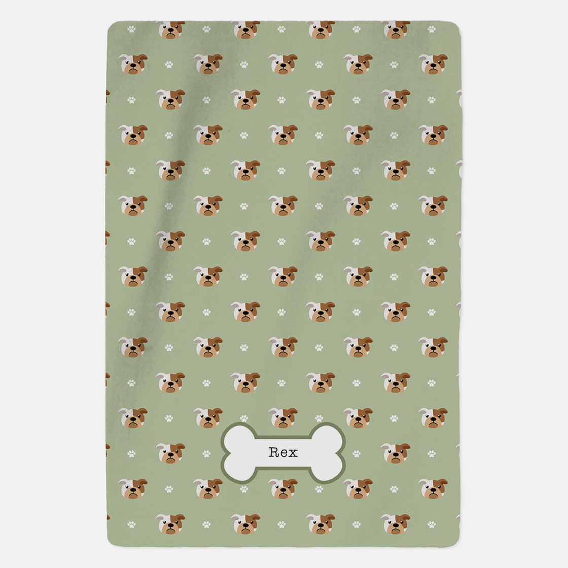 Personalised Bulldog Blanket - Pattern - Custom Gifts 