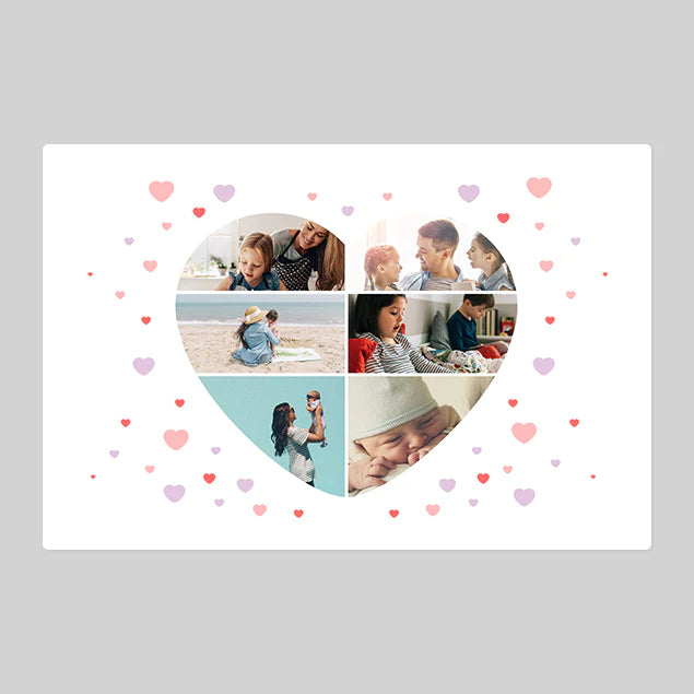 Love Heart Six Photo Blanket - Custom Gifts