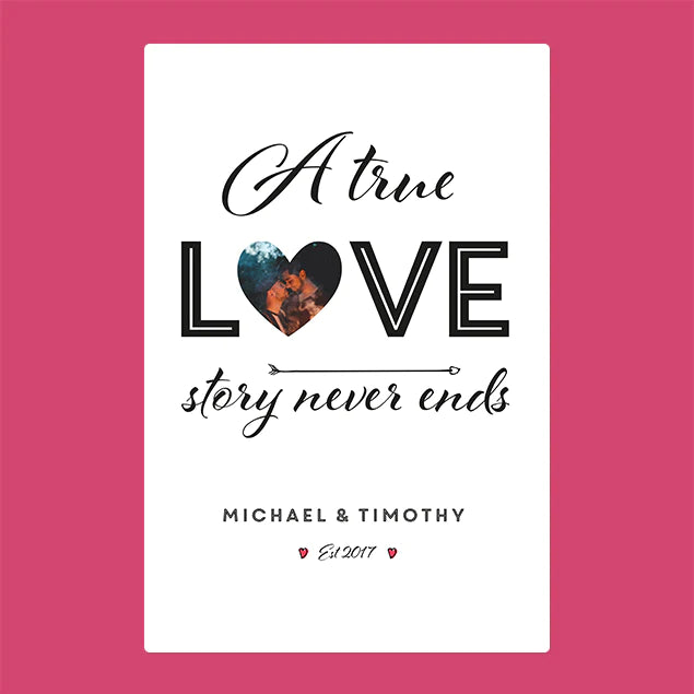 Personalised Photo Blanket - A True Love Story - Custom Gifts