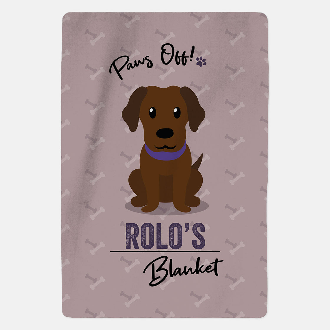 Personalised Chocolate Labrador Blanket - Paws Off - Custom Gifts 