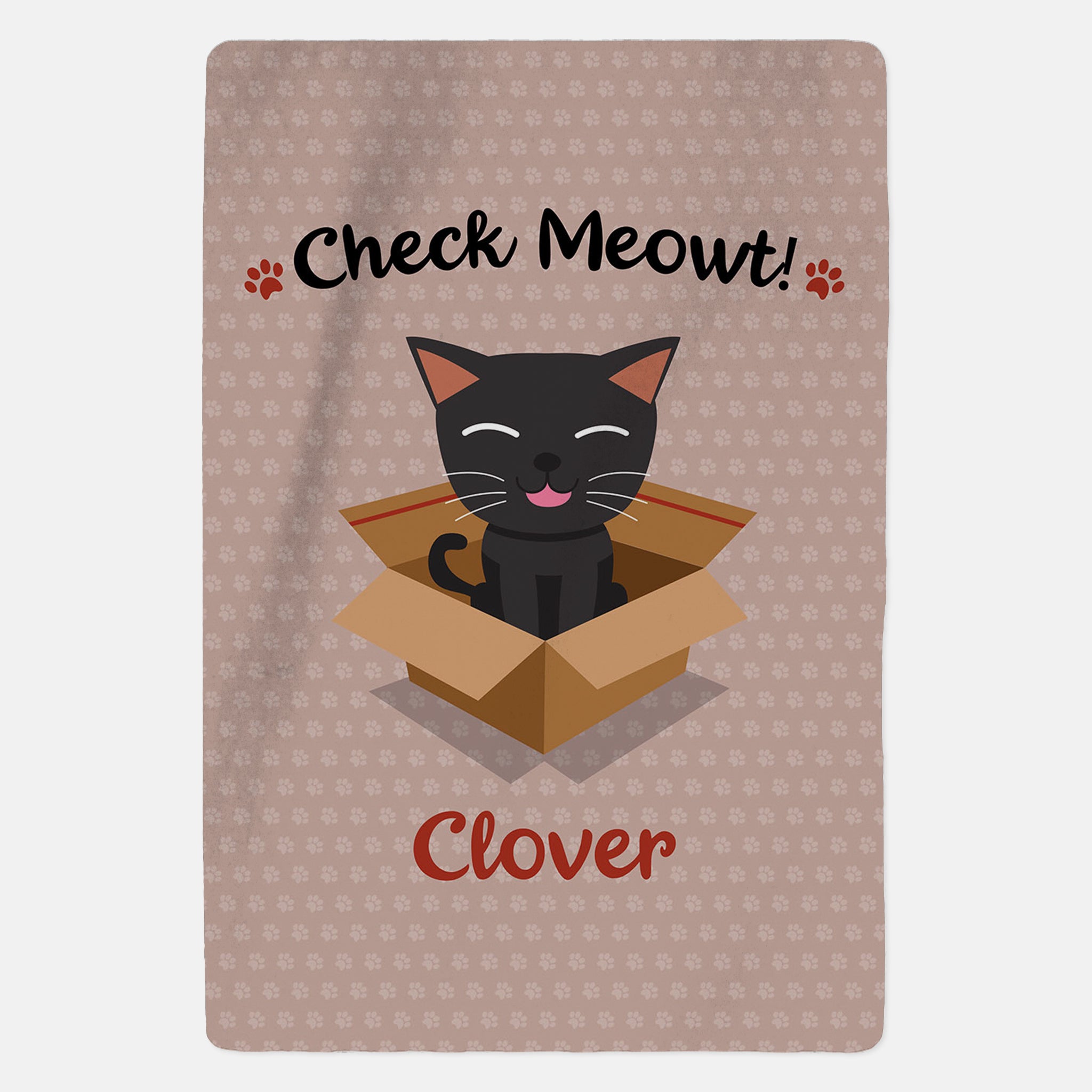 Personalised Black Cat Blanket - Check Meowt - Pink