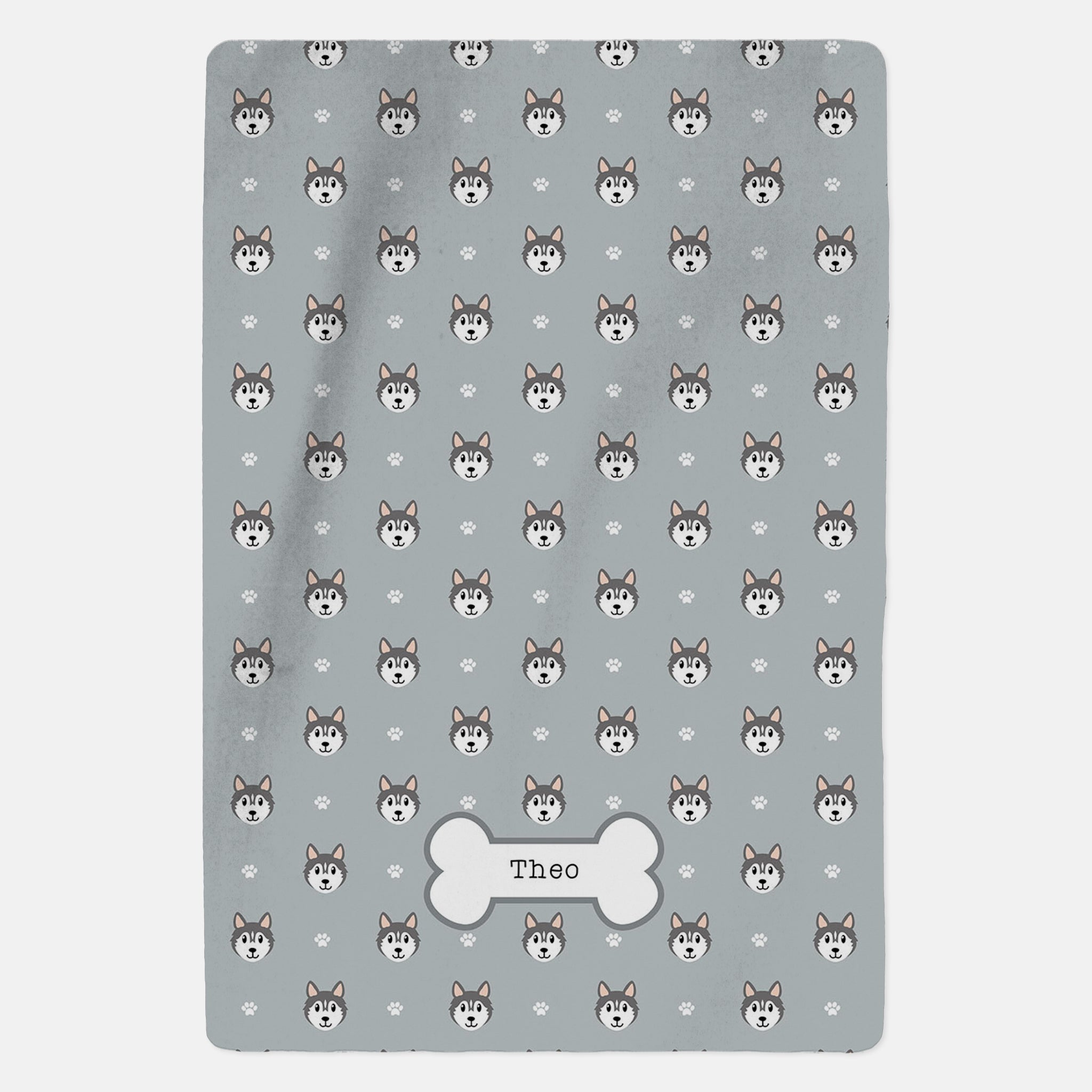 Personalised Grey Husky Blanket - Pattern