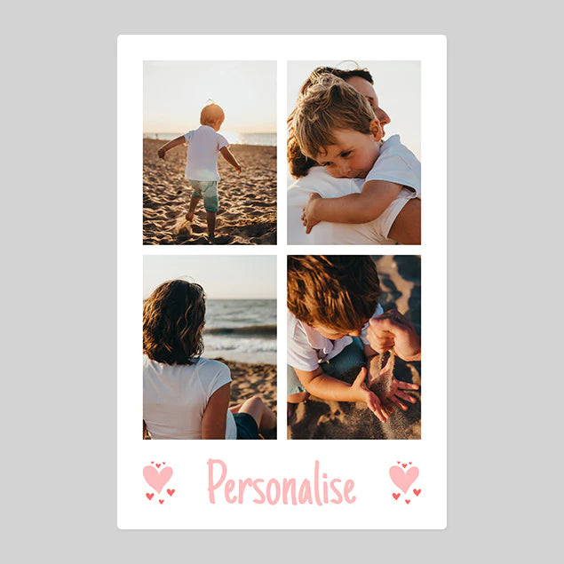 Four Photo Blanket With Text - Bottom - Custom Gifts