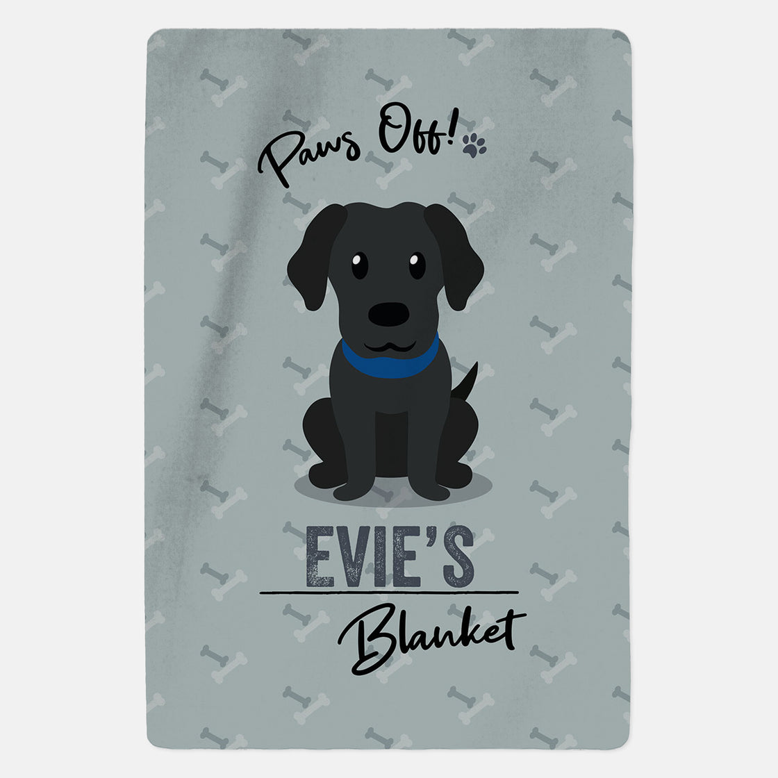 Personalised Black Labrador Blanket - Paws Off - Custom Gifts 