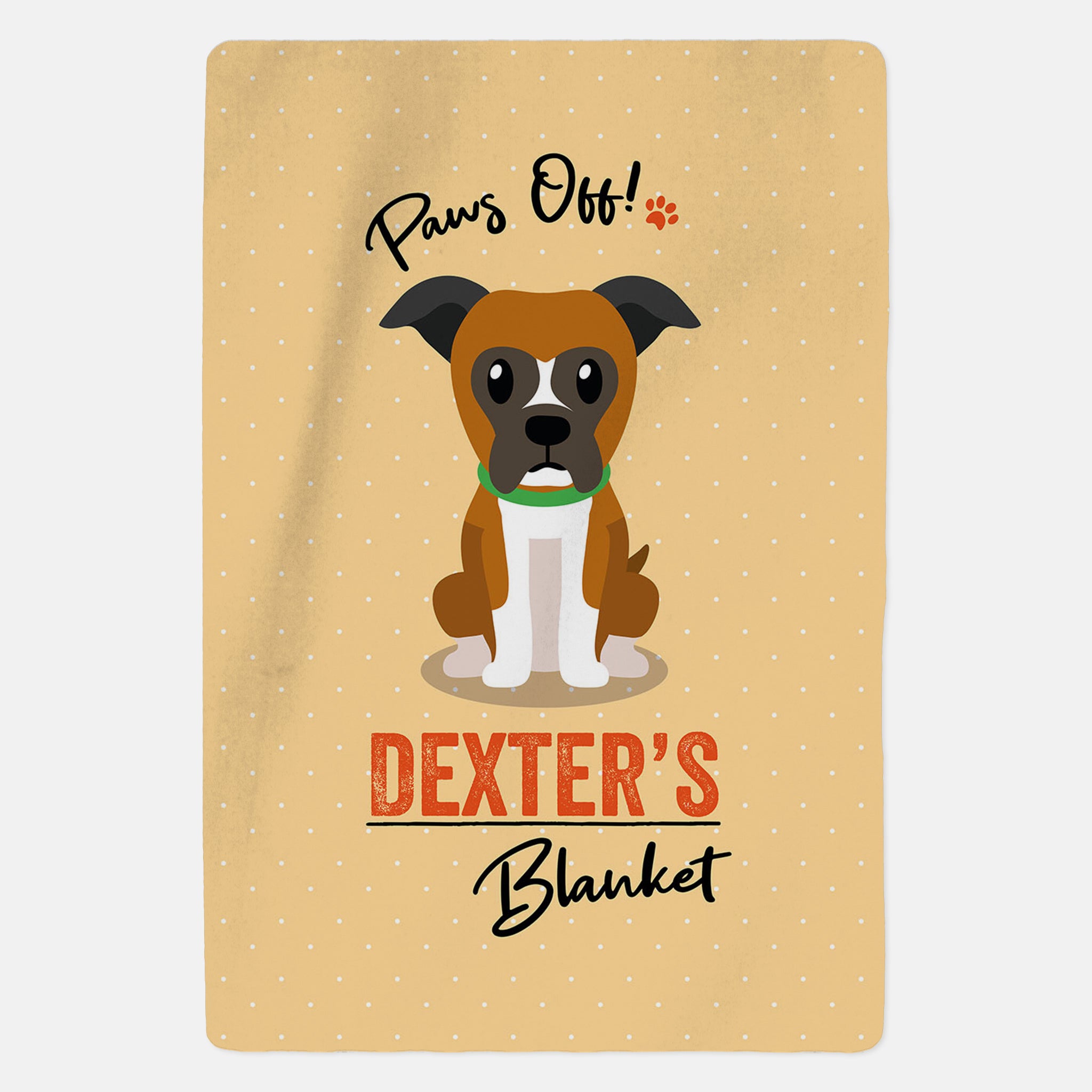 Personalised Boxer Blanket - Paws Off