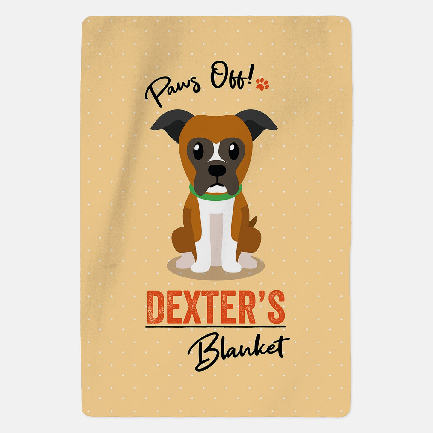 Personalised Boxer Blanket - Paws Off - Custom Gifts