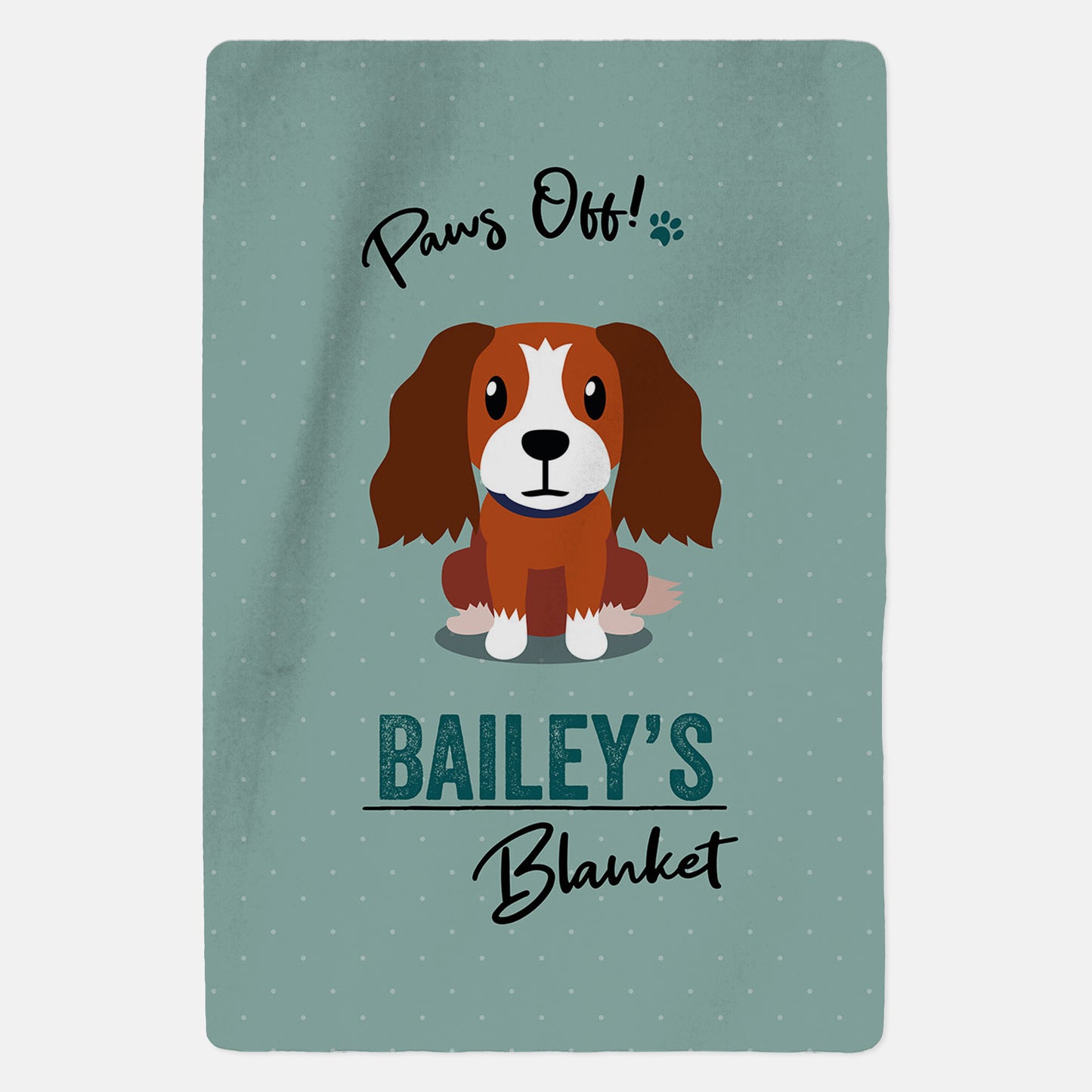 Personalised Red and White Cocker Spaniel Blanket - Paws Off - Custom Gifts