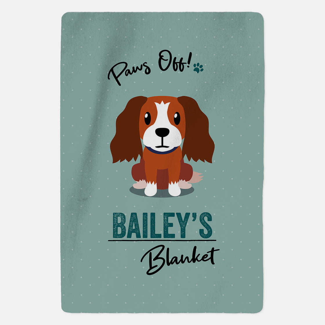 Personalised Red and White Cocker Spaniel Blanket - Paws Off - Custom Gifts 