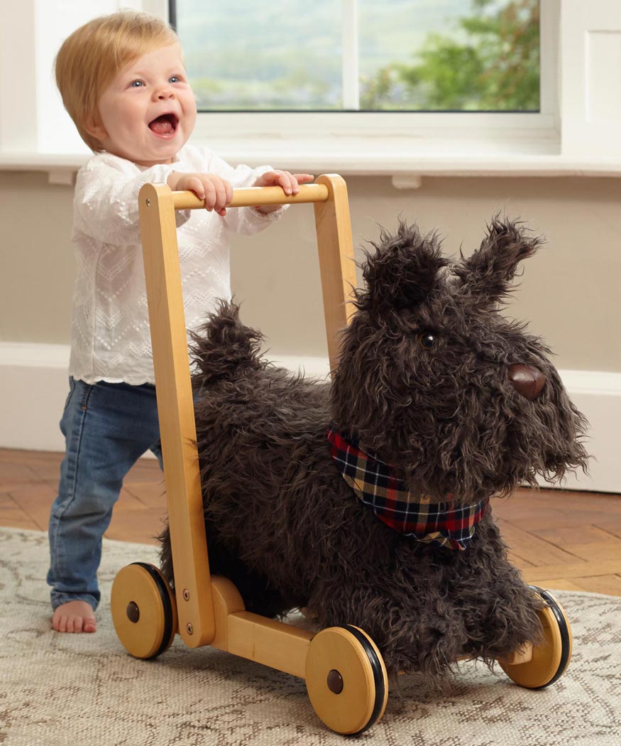 Scottie Dog Push Along Toy (12 Months+) - Little Bird Told Me - Custom Gifts 