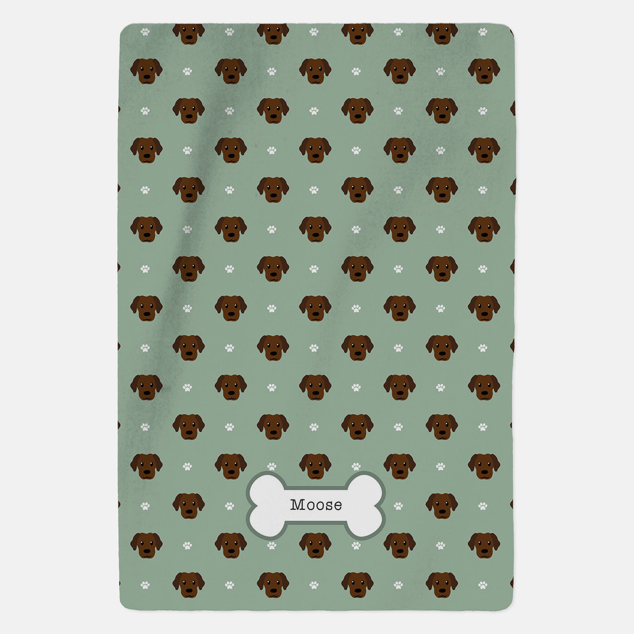 Personalised Chocolate Labrador Blanket - Pattern