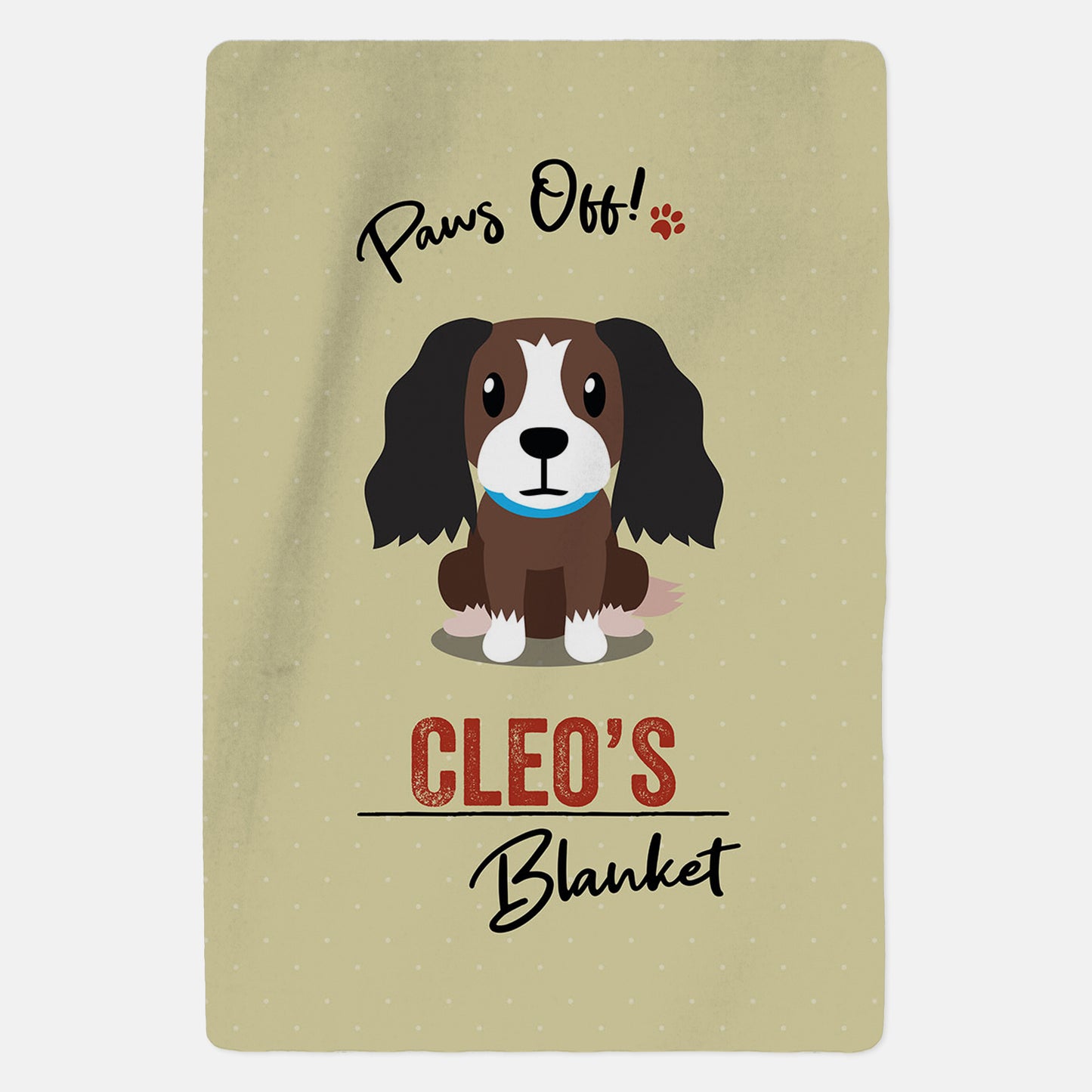 Personalised Brown and White Cocker Spaniel Blanket - Paws Off - Custom Gifts